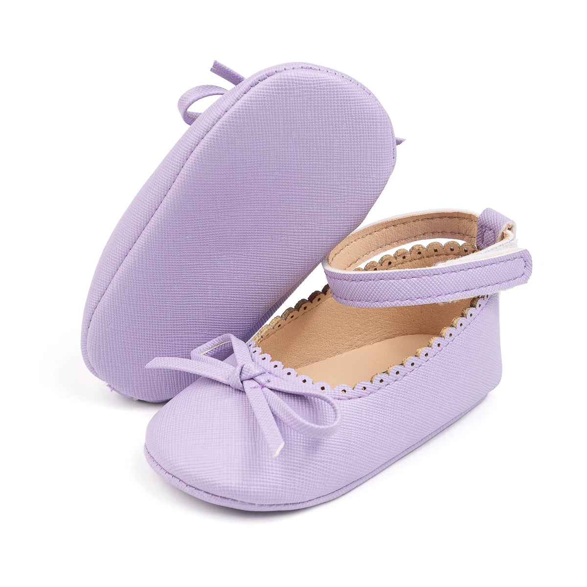 New Baby Shoes Girls' Soft-soled Leather Bowknot Party Princess Shoes Light Flat First Walkers Breathable and Anti-slip