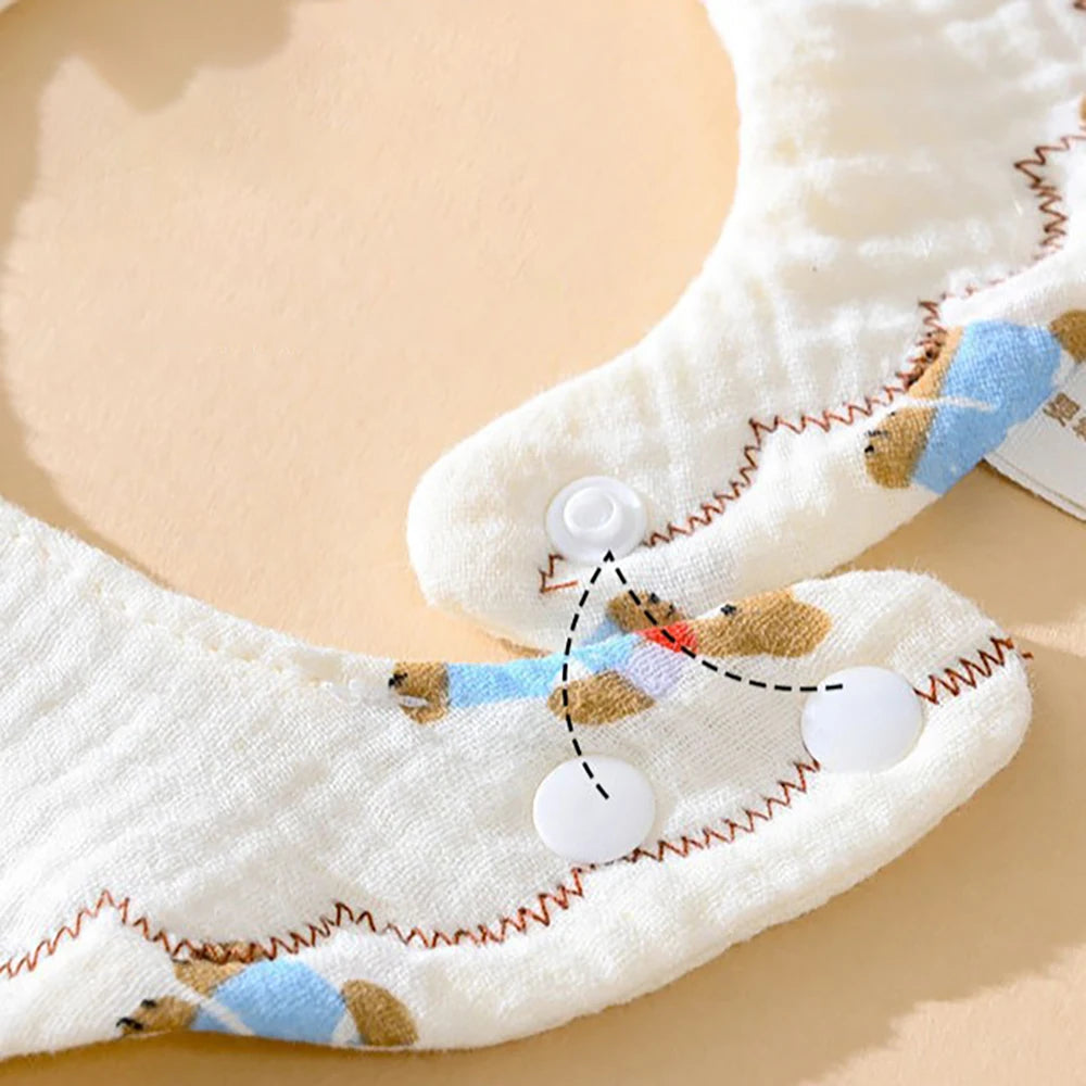 Baby Bib 100% Cotton Quality Cotton Yarn Comfortable And Breathable Can Be Worn Inside Out Two-Gear Adjustme Newborn Spit Cloth