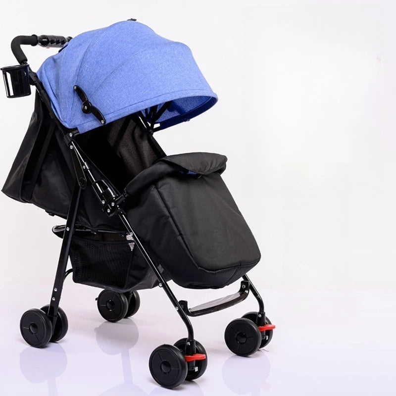 Foldable and Lightweight Baby Stroller for Sitting and Lying, Shock-absorbing and Brake-resistant for All Seasons