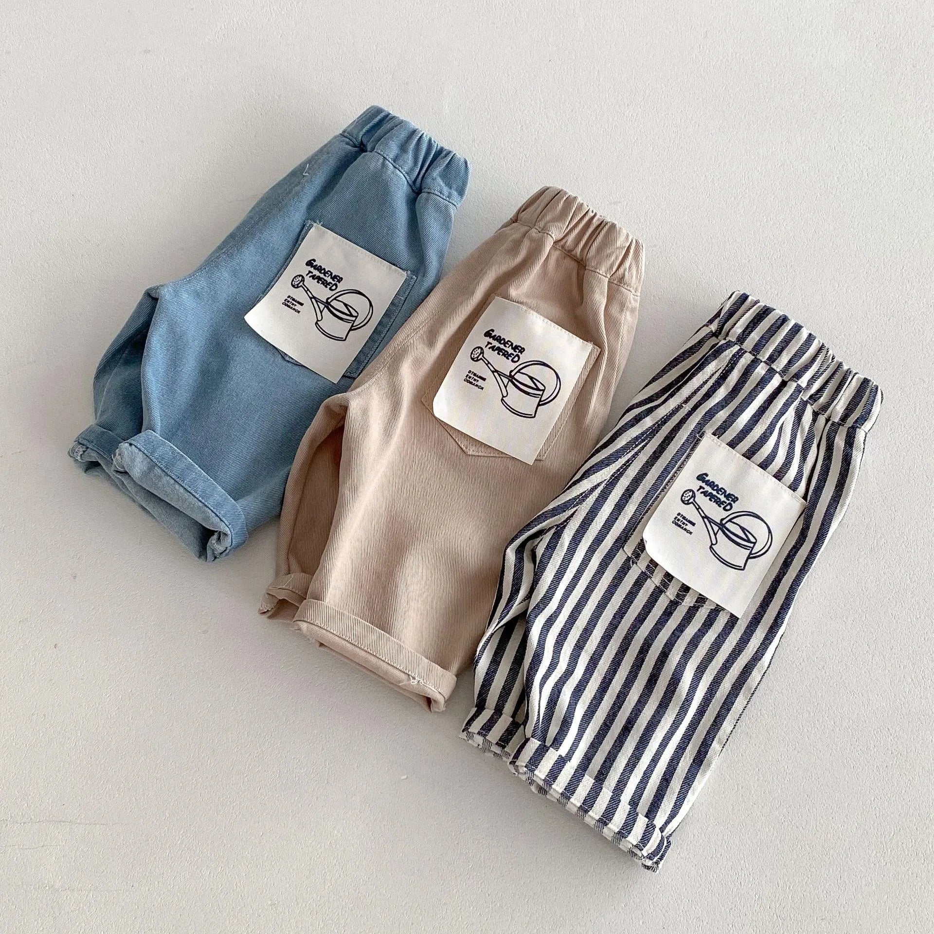 Autumn Clothes Children's Pants Casual 0-5 Years Old Korean Soft Denim Children's Clothing Boys Fashion Striped Pants Infant