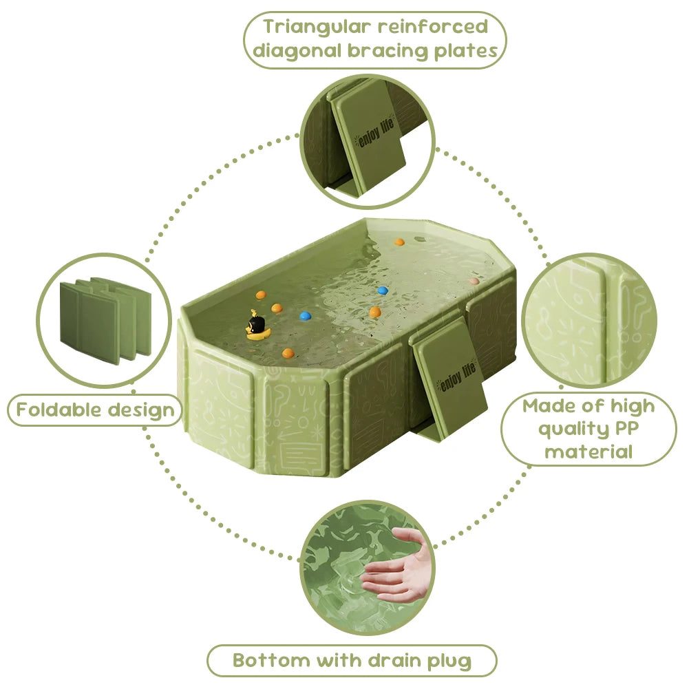 Baby Bathtub for Infants To Toddlers Collapsible Baby Bath Tub with Drain Outlet Infant Tub Toddler Bathtub Shower Basin