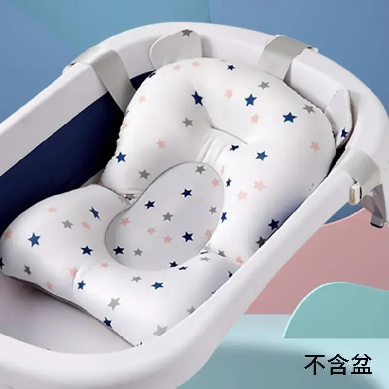 Baby Bath Seat Support Mat Foldable Bath Tub Pad &amp Chair Newborn Bathtub Pillow Infant Anti-Slip Soft Comfort Body Cushion