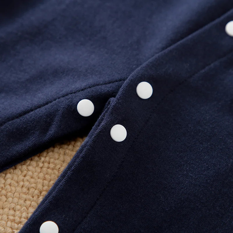 Baby Long Sleeved Jumpsuit Spring And Autumn Boys And Girls Baseball Suit Letter Embroidered Cotton Soft 0-18m One Piece Set