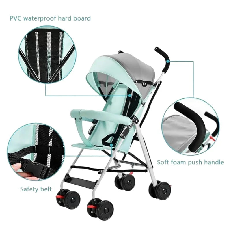 Ultra-Light Travel Stroller For Baby/Kids/Toddler From 0 Months+, Baby Umbrella Stroller | One-Hand Fold