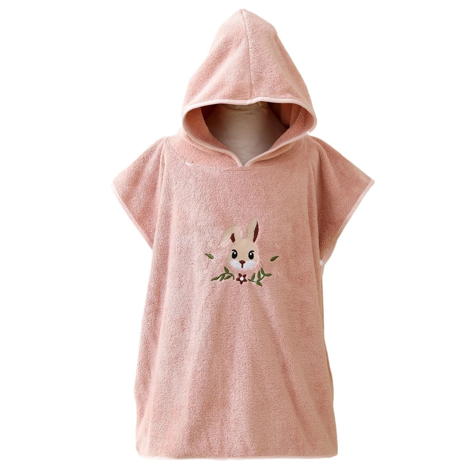 Coral Fleece Hooded Bath Towel Baby Cloak 60X120cm Cartoon Bear Rabbit Children's Bathrobe Baby Beach Towel