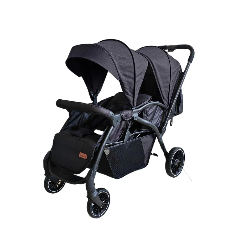 Twin baby stroller, lightweight double stroller, foldable baby stroller, high landscape, suitable for babies aged 0-3 years old