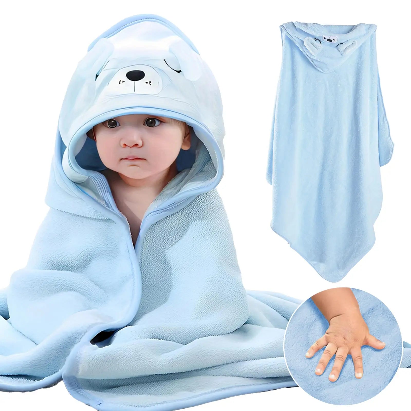 1PC Hooded Baby Towels,Absorbent Baby Bath Towel,Soft Baby Towels for Newborns,Toddlers, and Kids, 32x32 in Baby Towel with Hood