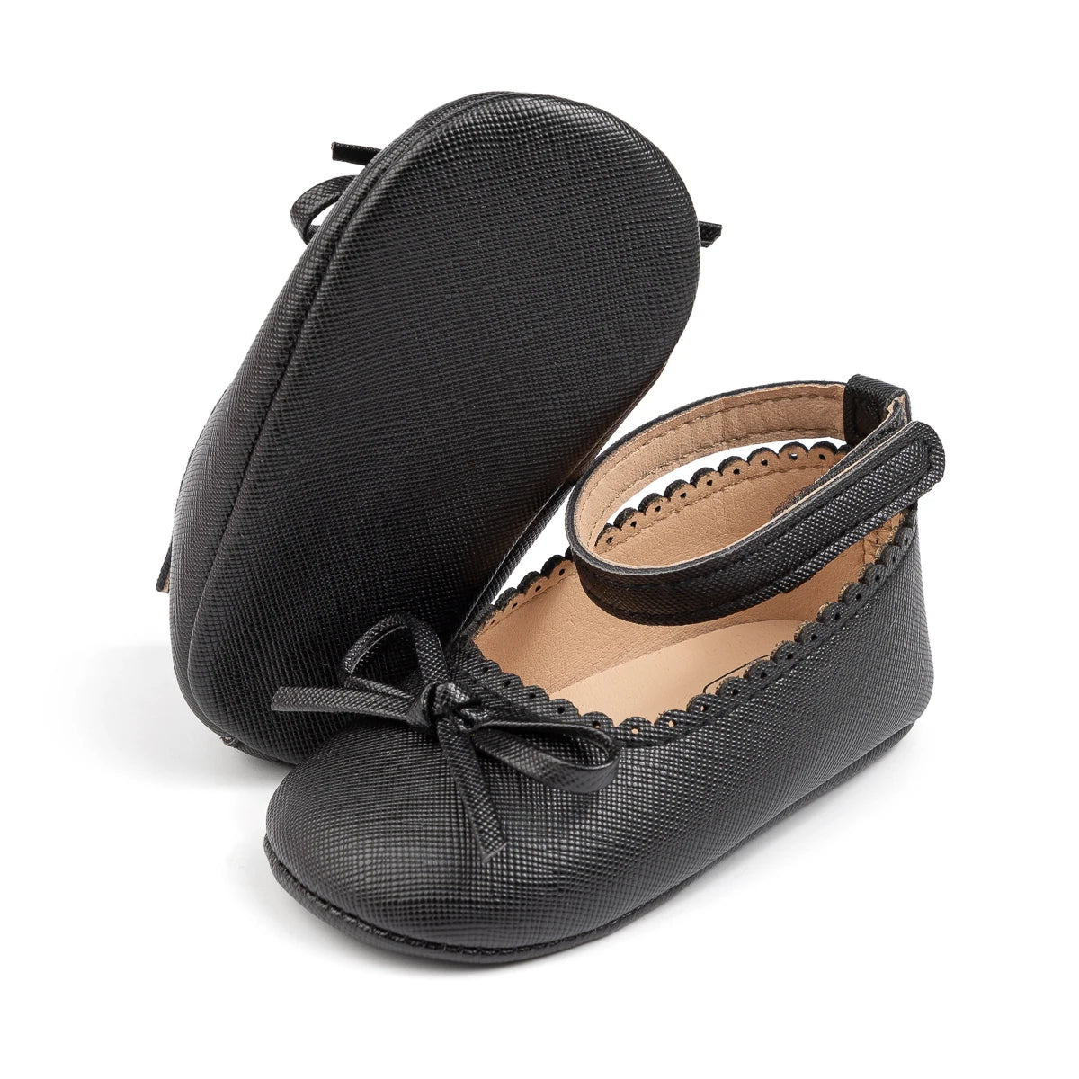 New Baby Shoes Girls' Soft-soled Leather Bowknot Party Princess Shoes Light Flat First Walkers Breathable and Anti-slip