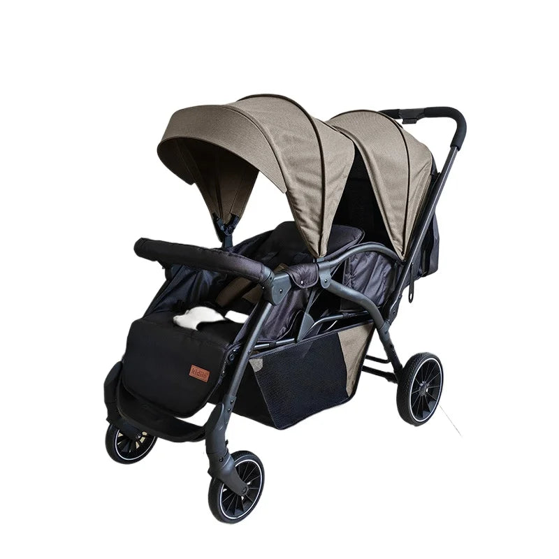 Twin baby stroller, lightweight double stroller, foldable baby stroller, high landscape, suitable for babies aged 0-3 years old