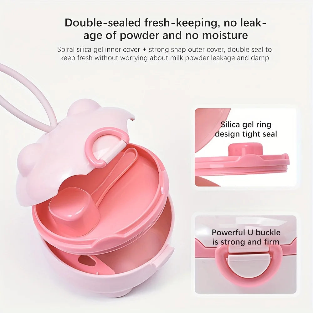 1pc Portable Four-Layer Milk Powder Box, Milk Powder Container, Food Storage Snack Rotating Box