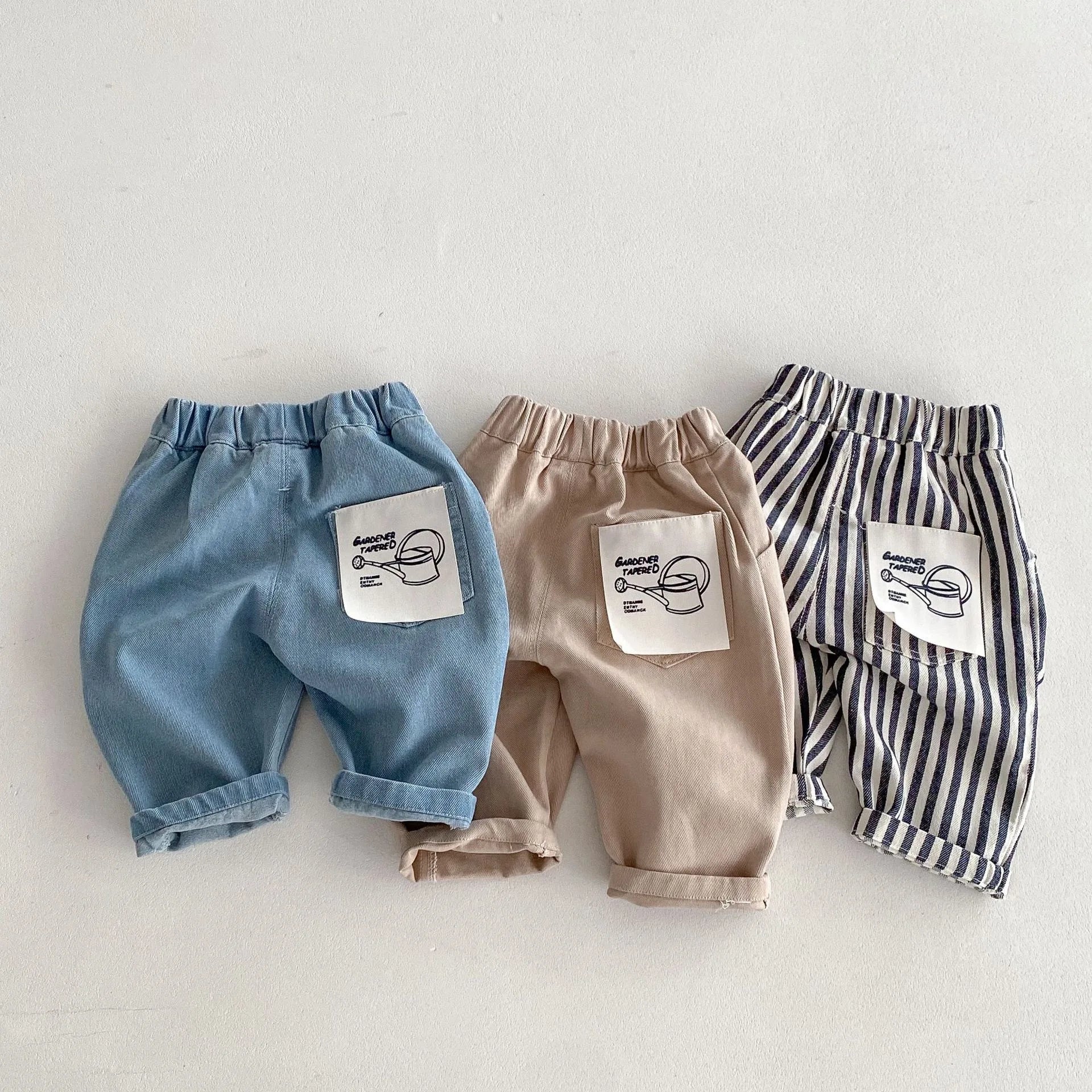 Autumn Clothes Children's Pants Casual 0-5 Years Old Korean Soft Denim Children's Clothing Boys Fashion Striped Pants Infant