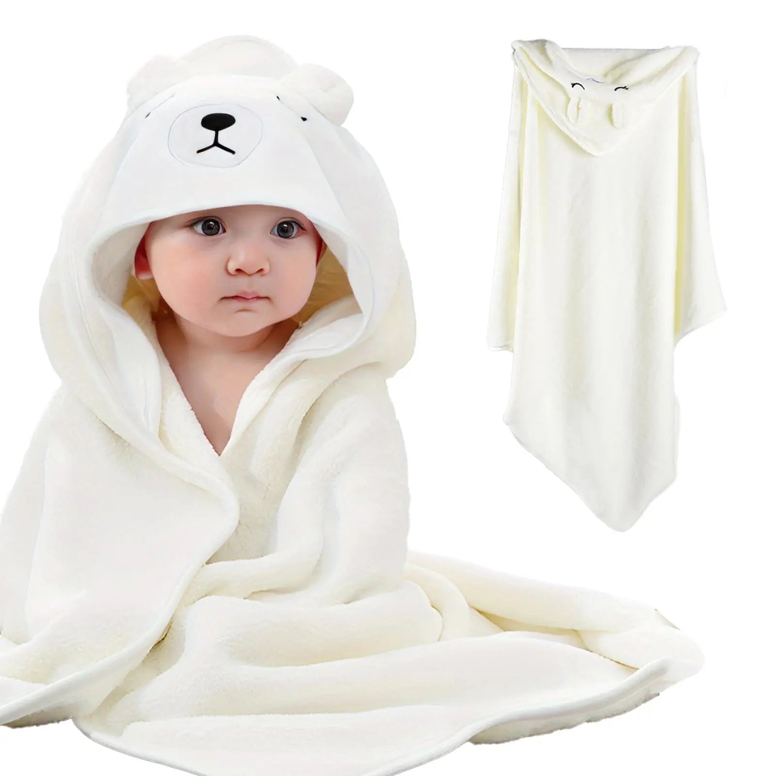 1PC Hooded Baby Towels,Absorbent Baby Bath Towel,Soft Baby Towels for Newborns,Toddlers, and Kids, 32x32 in Baby Towel with Hood