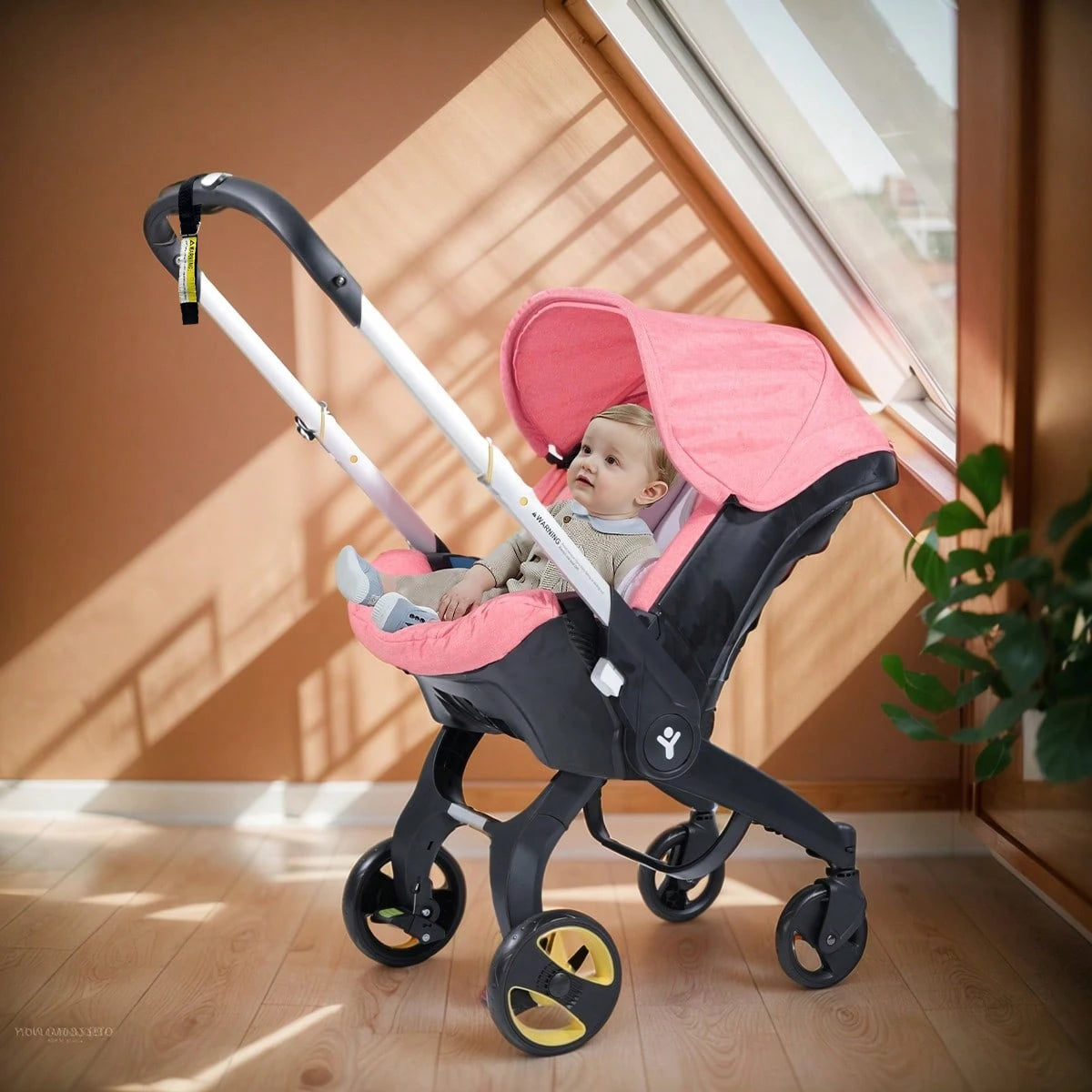 Travel baby stroller, bidirectional push, metal frame, foldable for easy carrying