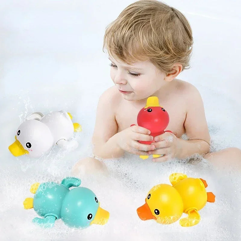Baby Bath Toys Bathing Cute Swimming Duck Pool Beach Classic Chain Clockwork Water Toy For Kids Water Playing Toys