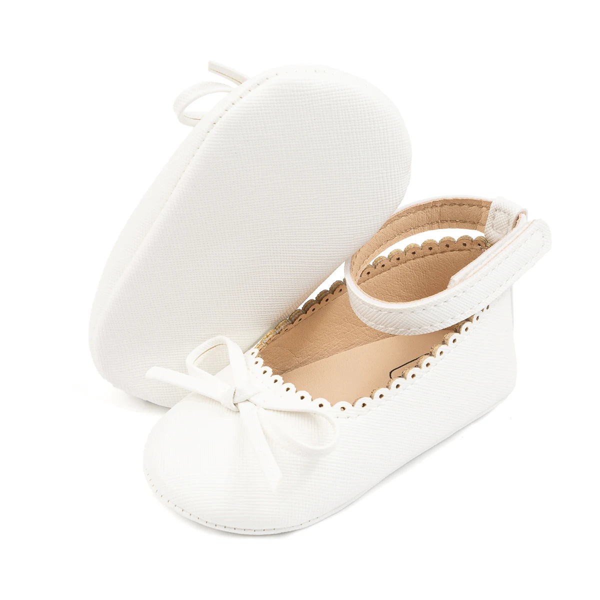 New Baby Shoes Girls' Soft-soled Leather Bowknot Party Princess Shoes Light Flat First Walkers Breathable and Anti-slip