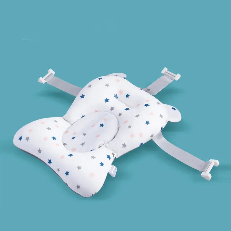 Baby Bath Seat Support Mat Foldable Bath Tub Pad & Chair Newborn Bathtub Pillow Infant Anti-Slip Soft Comfort Body Cushion
