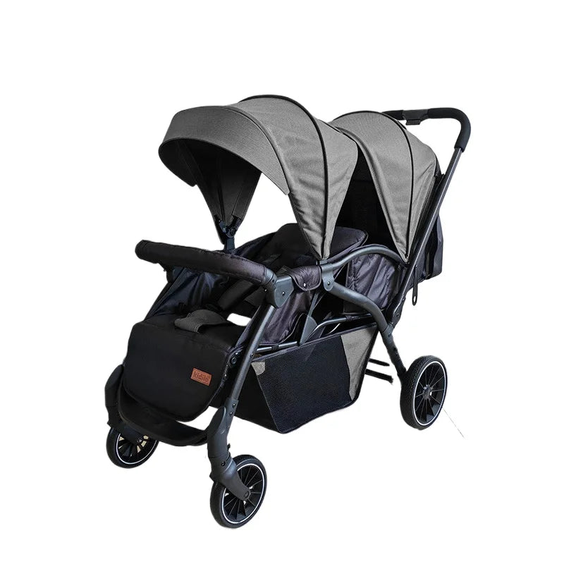 Twin baby stroller, lightweight double stroller, foldable baby stroller, high landscape, suitable for babies aged 0-3 years old