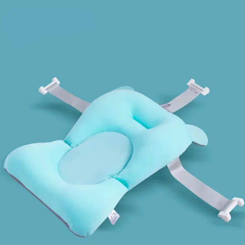 Baby Bath Seat Support Mat Foldable Bath Tub Pad & Chair Newborn Bathtub Pillow Infant Anti-Slip Soft Comfort Body Cushion