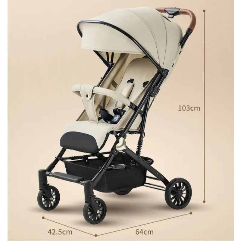 Portable Baby Stroller, Easy To Store Lightweight Travel Baby Stroller Portable Four-wheel Baby Stroller Can Sit or Lie Down