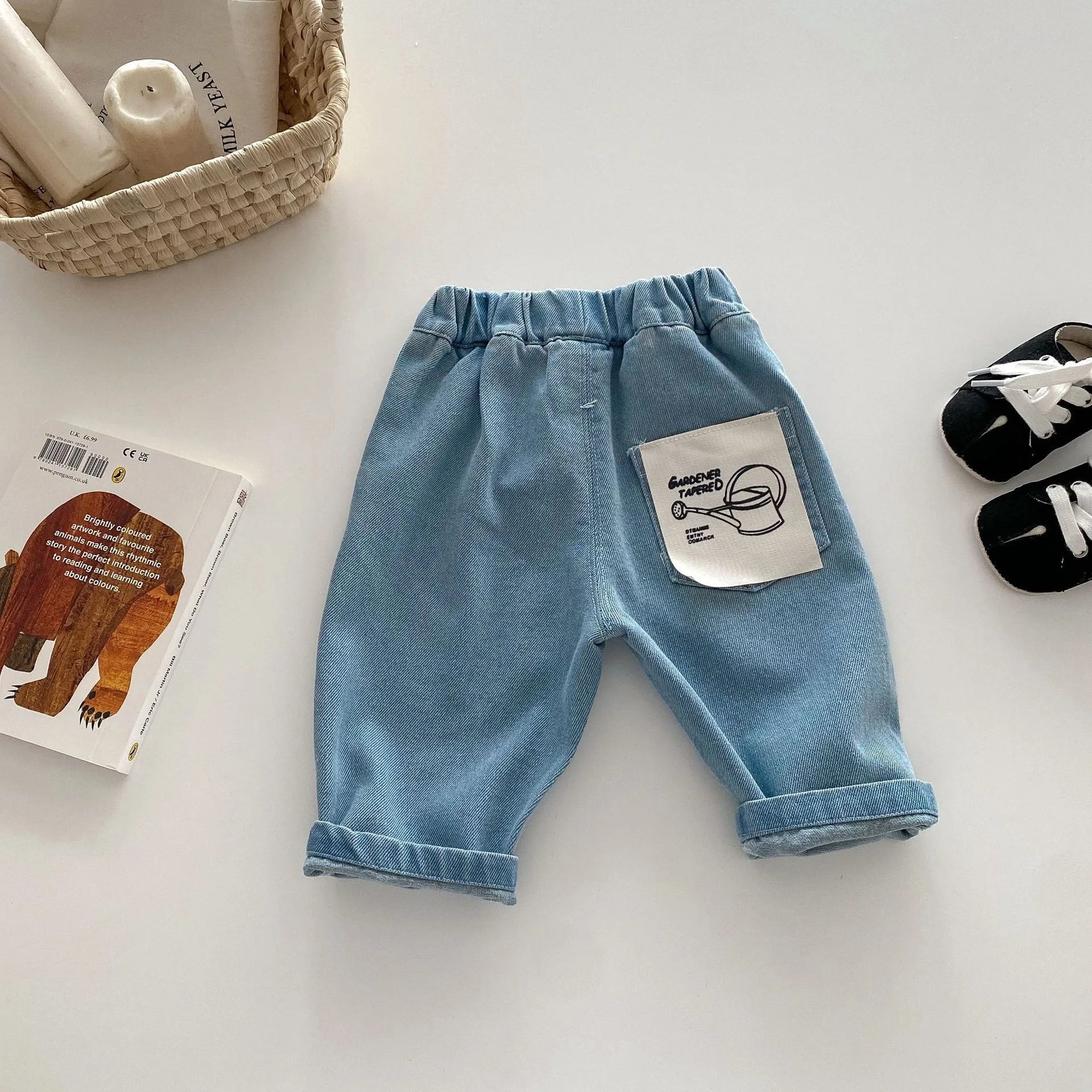 Autumn Clothes Children's Pants Casual 0-5 Years Old Korean Soft Denim Children's Clothing Boys Fashion Striped Pants Infant
