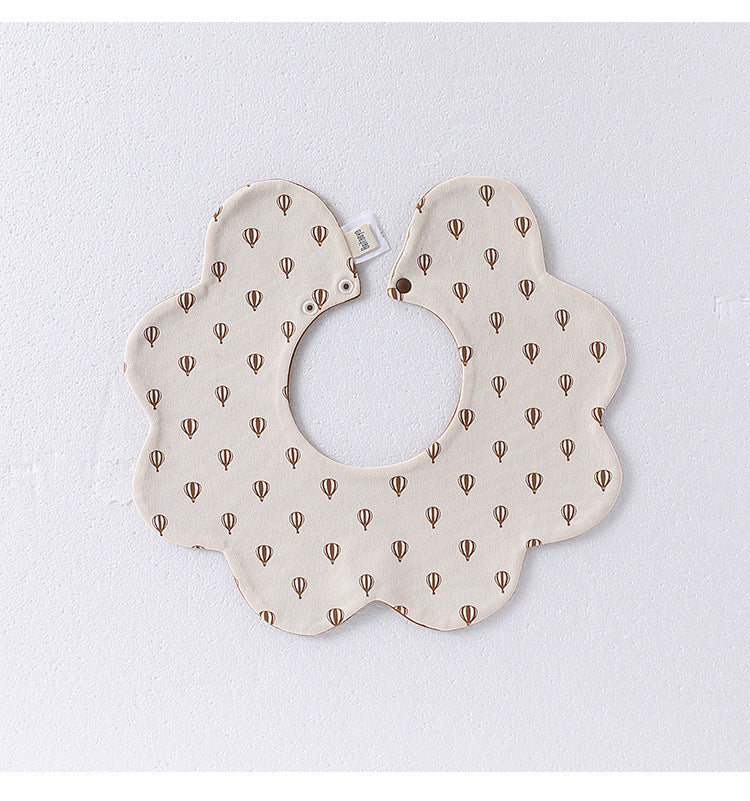 Adorable Simple Pattern Cotton Snap-on Flowers Shaped Bib